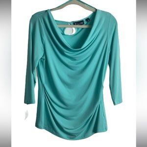 Women’s small, 7th ave, cinched side teal blouse